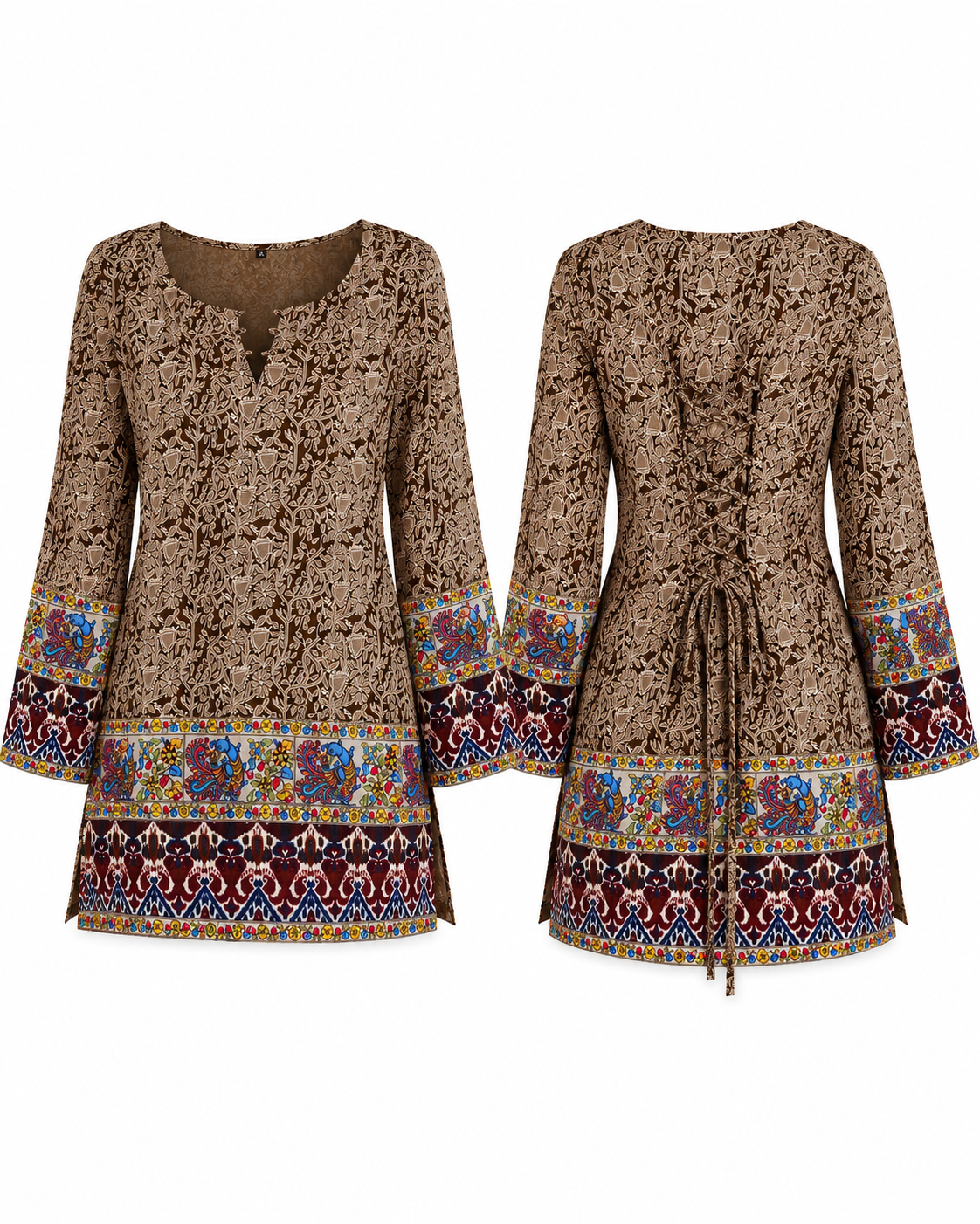 Brown Filigree Kurthi