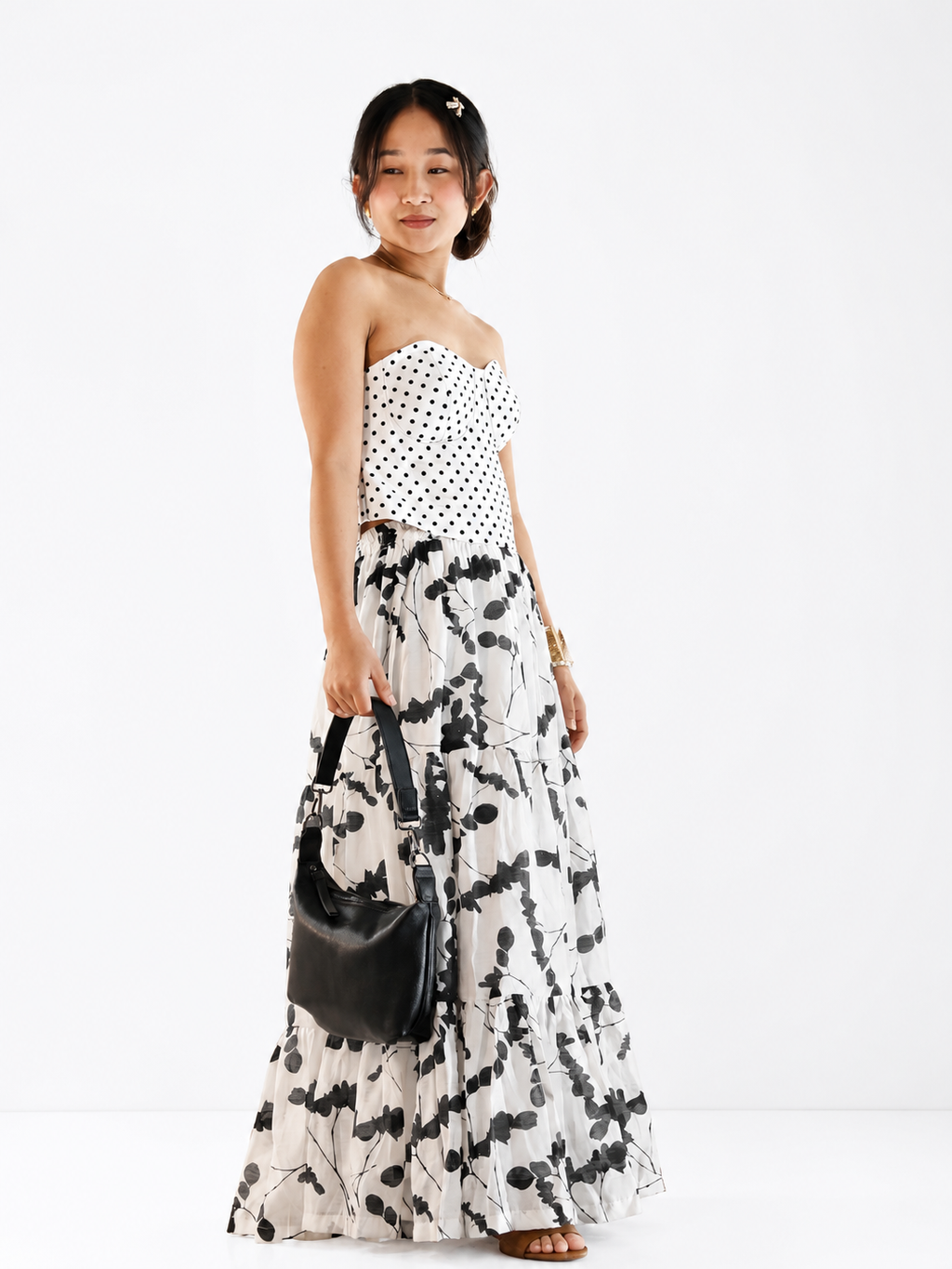 Black Floral Skirt