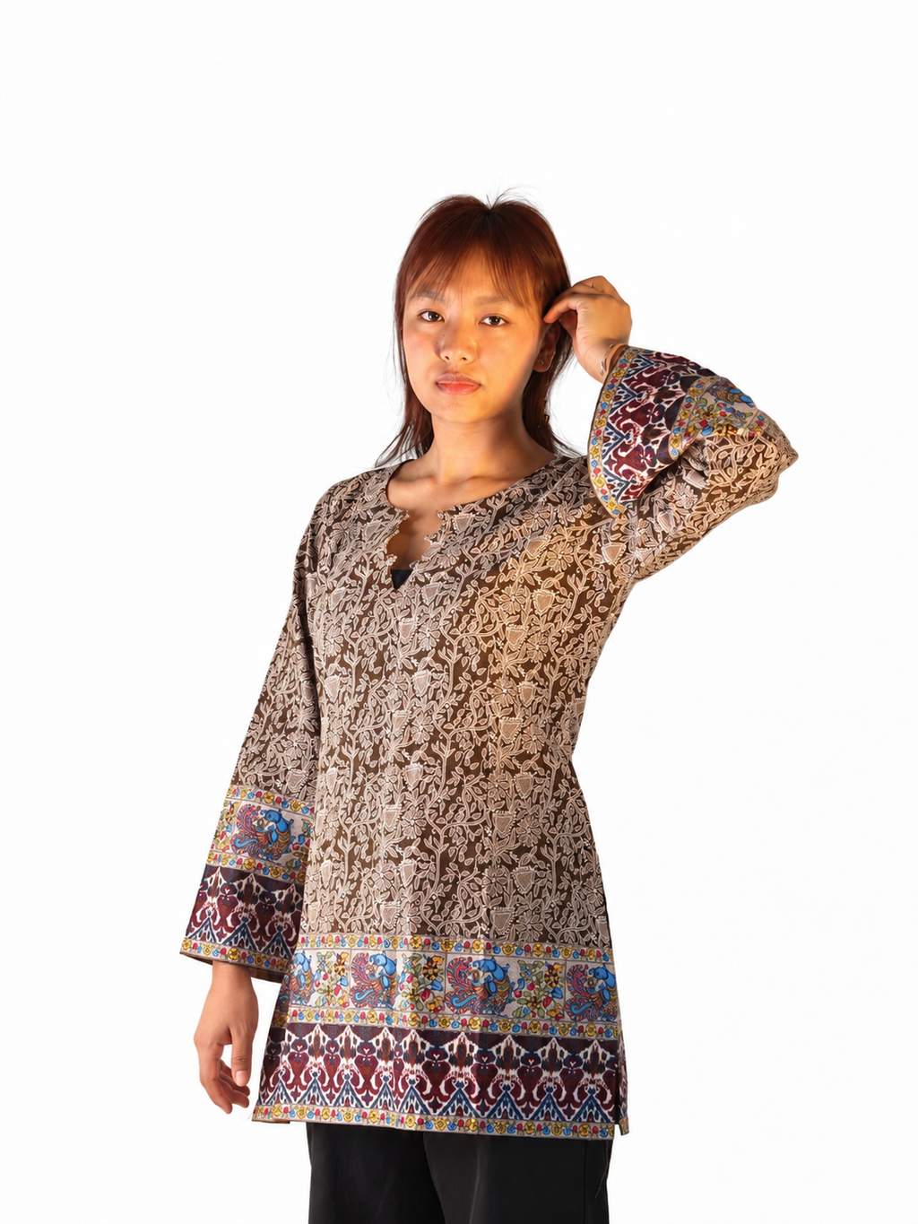 Brown Filigree Kurthi