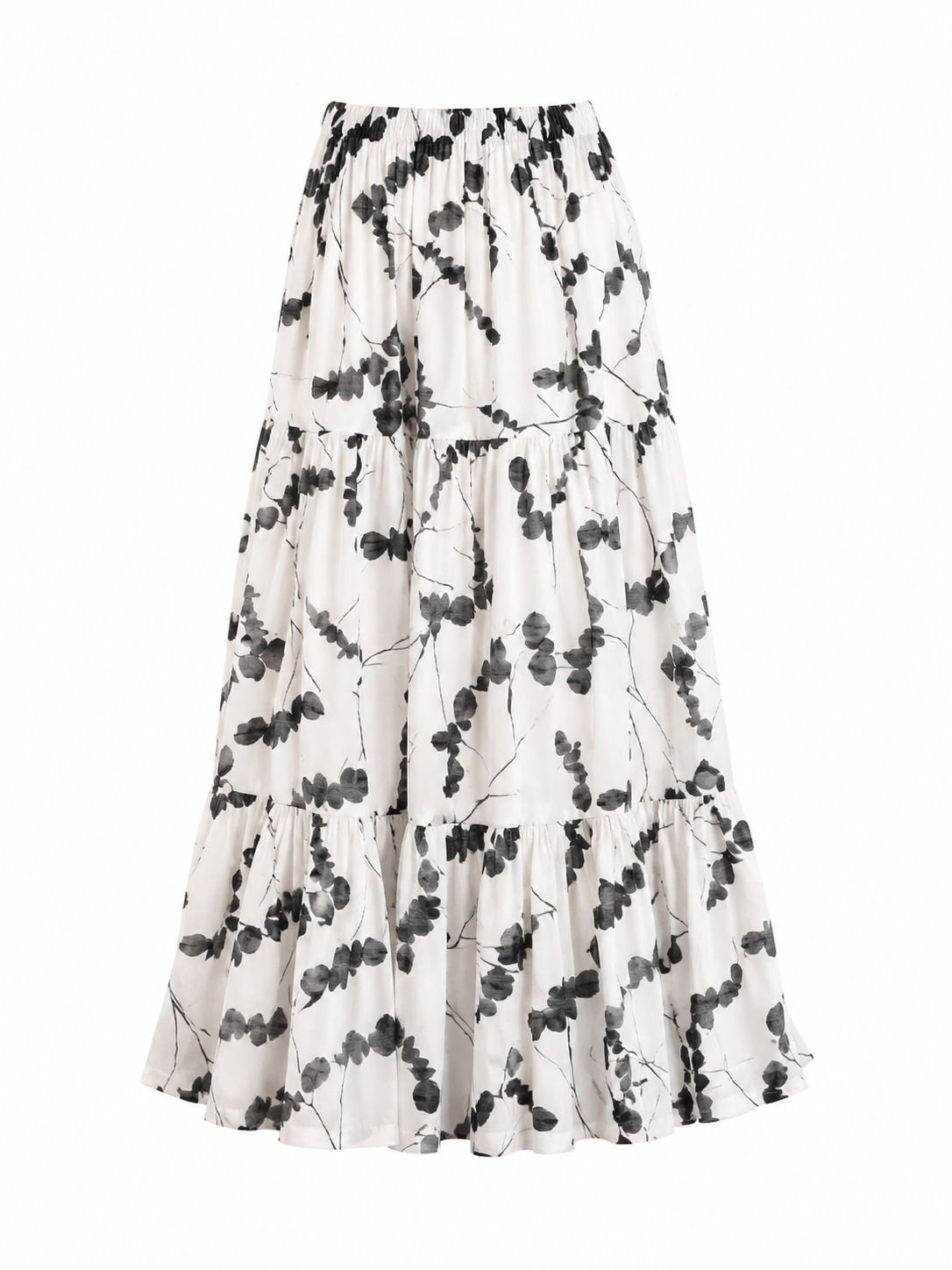 Black Floral Skirt