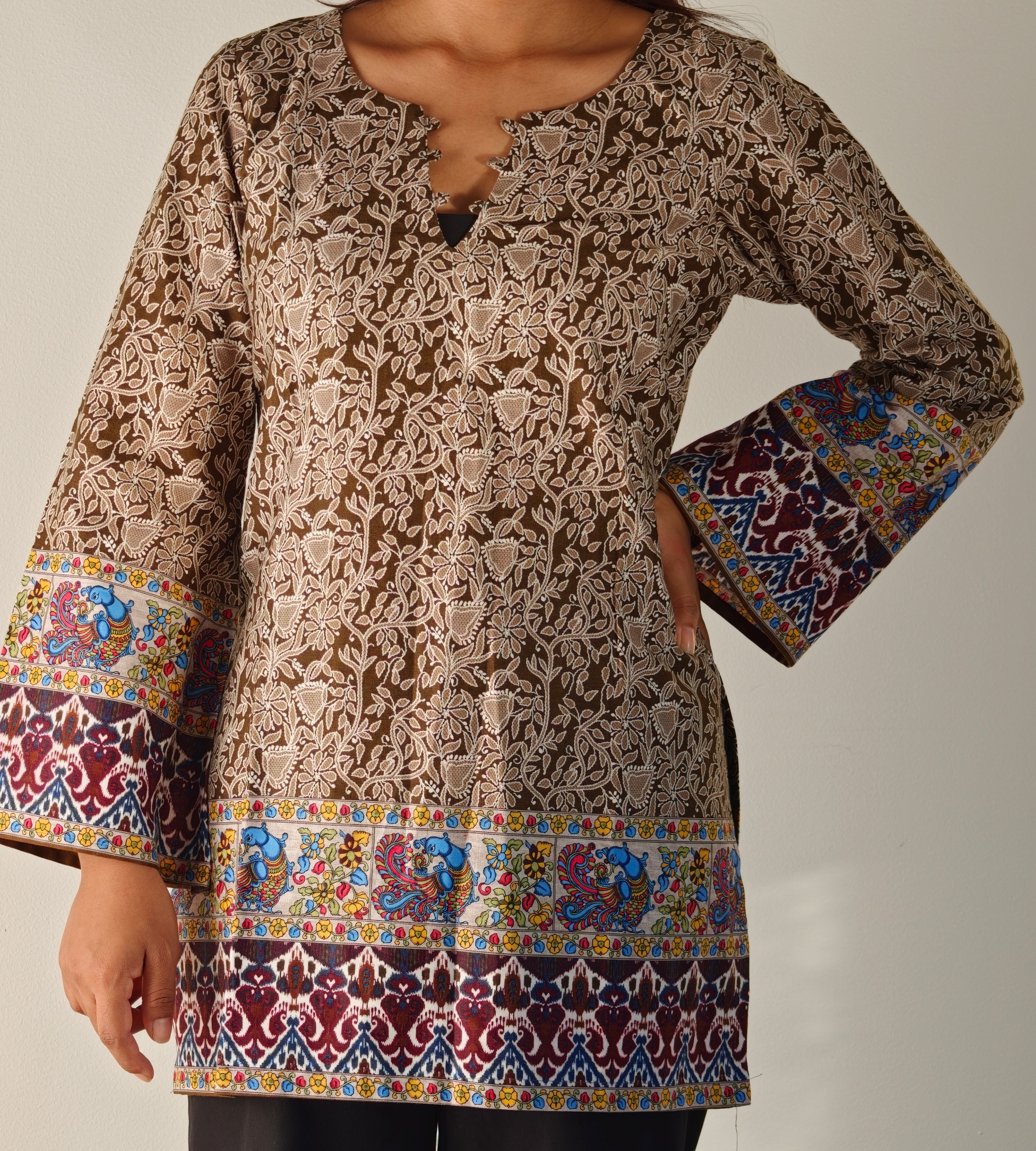 Brown Filigree Kurthi