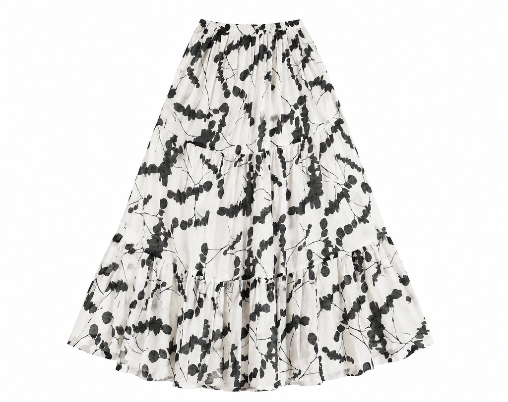 Black Floral Skirt