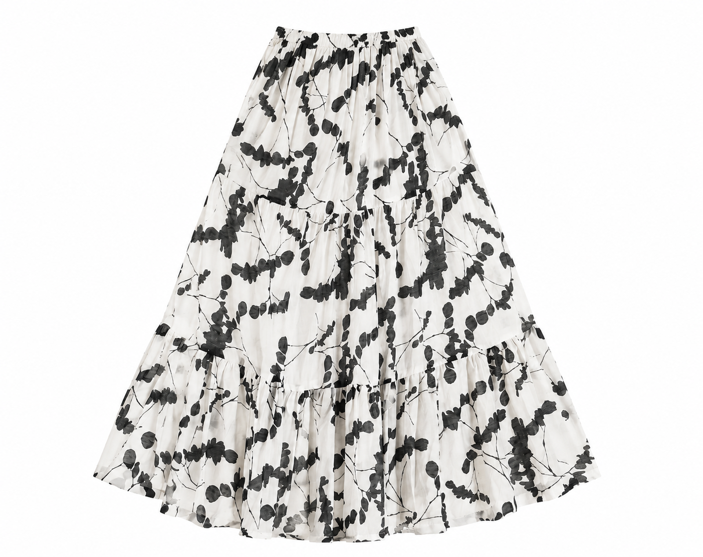 Black Floral Skirt