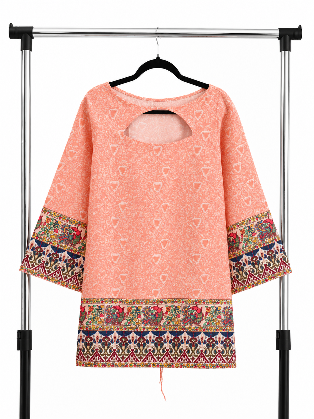 Peach cutout kurthi