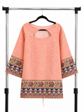 Peach cutout kurthi