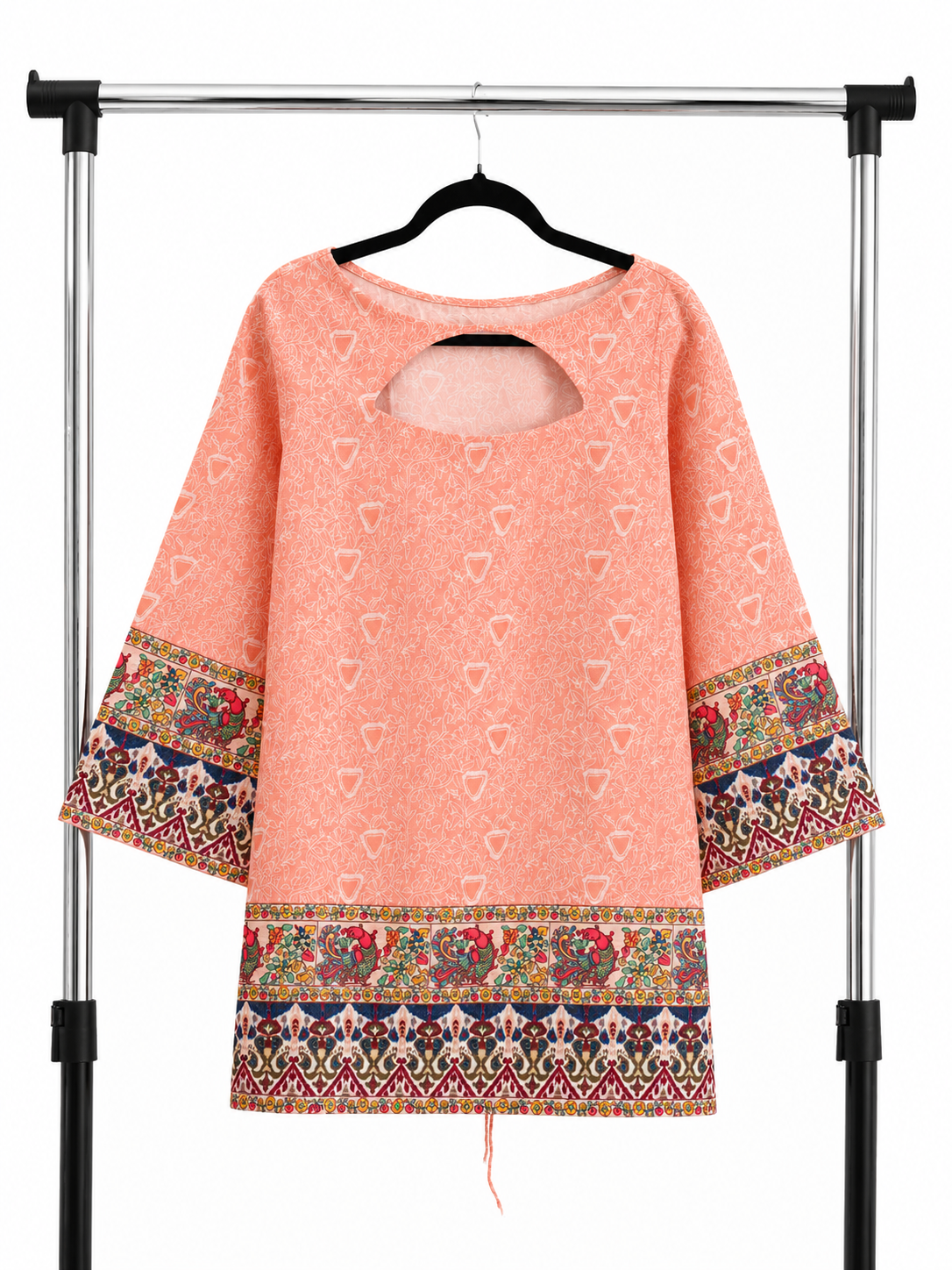 Peach cutout kurthi
